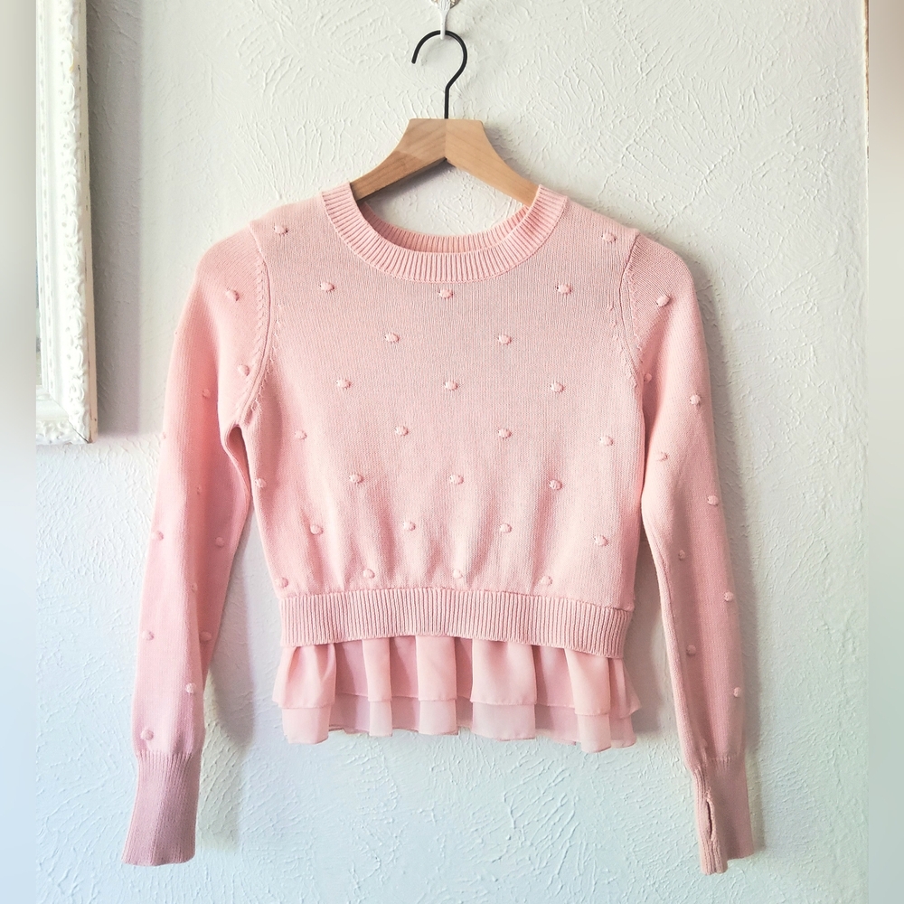 BLOCH Kids Pink Ruffle Sweater and Shorts Set - Picture 2 of 6